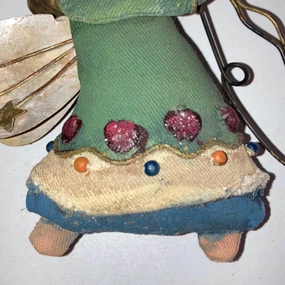 👼🎄 Fabric & Metal Angel Christmas Ornament | 5” x 5.5” | Holiday Tree Decor ✨